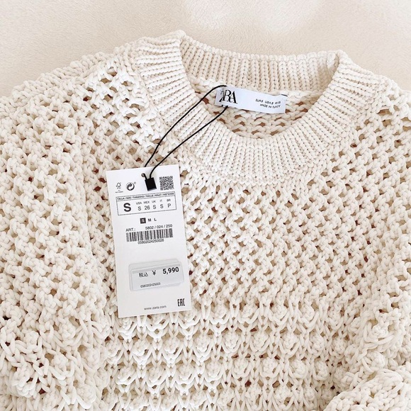 NWT Zara Knit Textured sweater - Picture 7 of 10